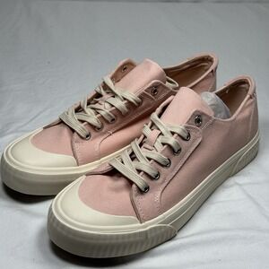 Women's Pink Canvas Sneakers Lace Up Casual Comfort Shoes Size 10